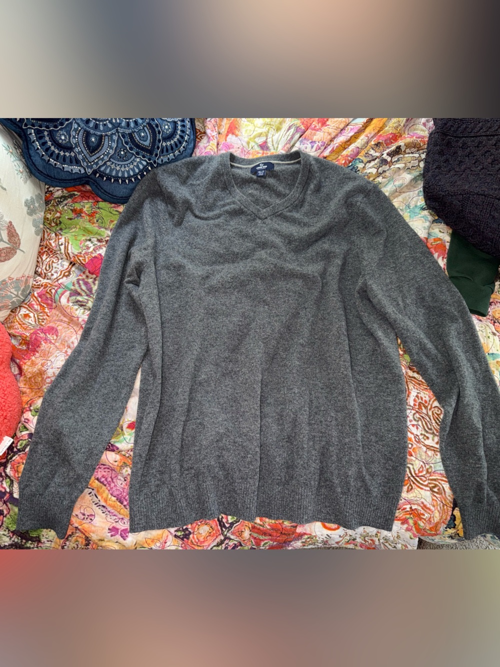 Lands' End Charcoal Gray Crewneck Sweater